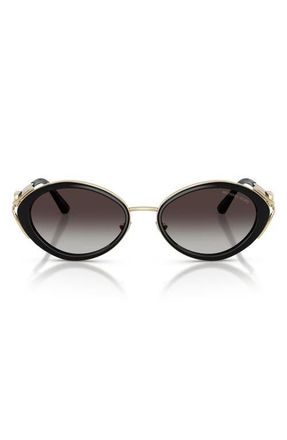 Michael Kors Key West 53mm Oval Sunglasses in Black /Grey Gradient Black at Nordstrom