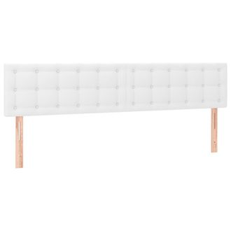 vidaXL Cabecero Con Led Cuero Sint&eacute;tico Blanco 160x5x78/88 Cm Vidaxl