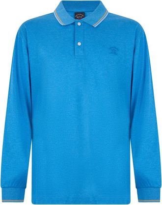 Paul & Shark Lange mouw polo - Heren - Polos - Blauw - 4XL - Katoen - Tops