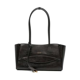 Hidesins Leren Tote met Logo-stempel - Dames - Tassen - Zwart - Maat: ONE Size Leer