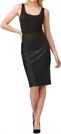Joseph Ribkoff Faux Suede Embossed Pencil Skirt In Black