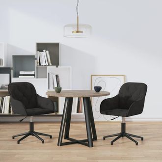 vidaXL Vidaxl - Sillas De Comedor Giratorias 2 Uds Terciopelo Negro
