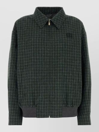Miu Miu flannel jacket checked pattern collared neck