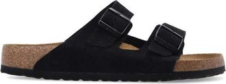 Birkenstock Arizona Soft Footbed Regular Fit - Heren - Sandalen - Zwart - 44 EU - Leer - Schoenen
