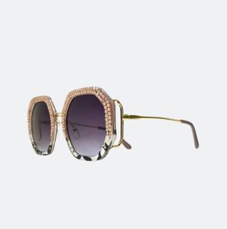 Jimmy Crystal Womens Angeliki Geometry Sunglasses In Grey Black Tortoise
