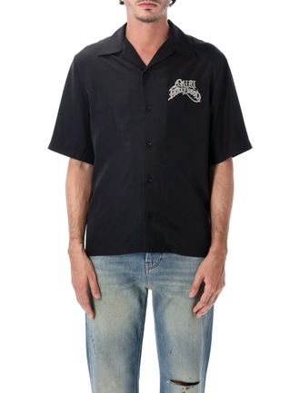 Amiri Hollywood Embroidered Logo Short-Sleeve Camp Shirt