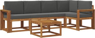 vidaXL Conjunto De Sof&aacute;s De Exterior 6 Uds. Natural Y Antracita Vidaxl