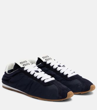Miu Miu Plume suede-trimmed sneakers