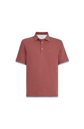 Brunello Cucinelli Piqu&eacute; polo shirt in Coral at Nordstrom, Size Xxx-Large Eu