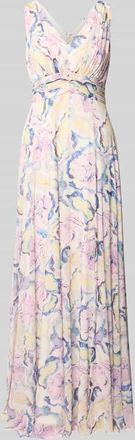 Christian Berg Cocktail Maxikleid im Allover-Look in Hellrosa Melange, Gr&ouml;&szlig;e 34