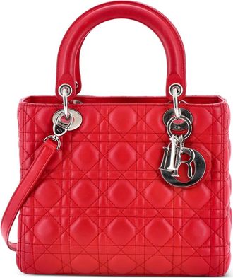 Dior Lady Dior Bag Cannage Quilt Lambskin Medium satchel - Roze