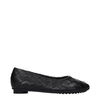 Bottega Veneta Atomic Damens Ballerinas aus schwarzem Leder