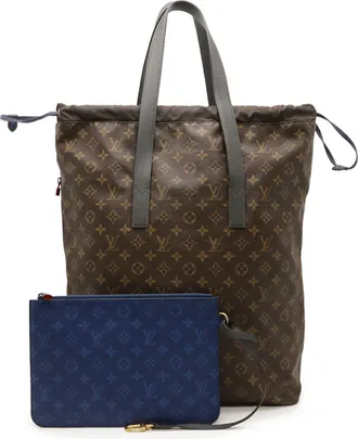 Louis Vuitton Brown Monogram Canvas Leather Shoulder Bag Tote Bag (Pre-Owned)