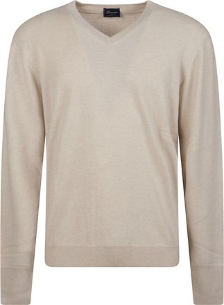 Drumohr Fine Knit Cashmere V-Neck Sweater