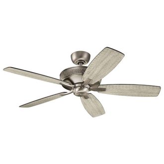 Netlighting Monarch II 132cm Ceiling Fan Burnished Antique Pewter Remote Control in Grey