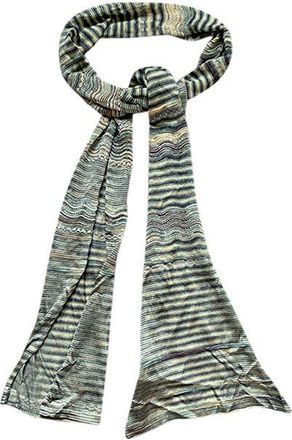 Missoni Blue & Green Zig-Zag Knit Scarf