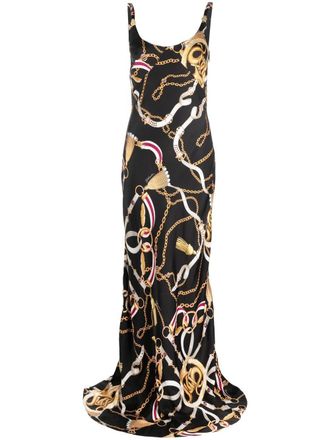 Just Cavalli harness-print gown - Black