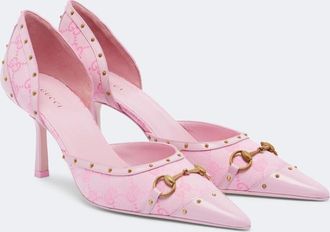Gucci Savoy Horsebit GG canvas pumps