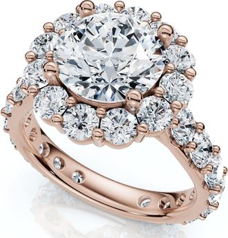 Pompeii3 Certified 4 1/2Ct Diane Diamond Engagement Ring 14k Gold or Platinum Lab Grown