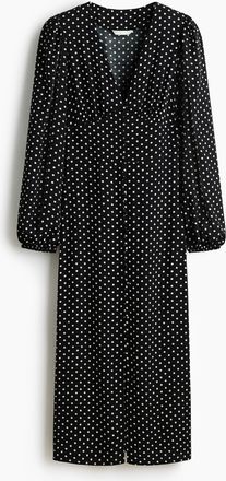 H&M Viskosekleid mit Langarm - Schwarz