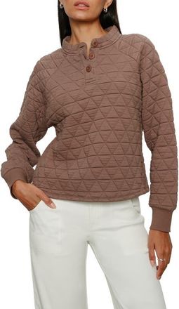 Sanctuary Quilted Sweatshirt in Morel Brown at Nordstrom, Size Xx-Large P