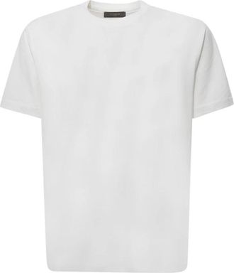 Zanone Slim-fit T-shirt van jersey van katoen en zijde - Heren - T-shirts - Wit - L - Katoen - Tops
