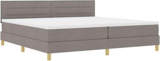 vidaXL Cama Tipo Box Spring Con Colch&oacute;n Taup&eacute; 200 X 200 Cm Tela Vidaxl