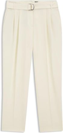 BOSS Tapered-fit pants in Japanese crepe with belt