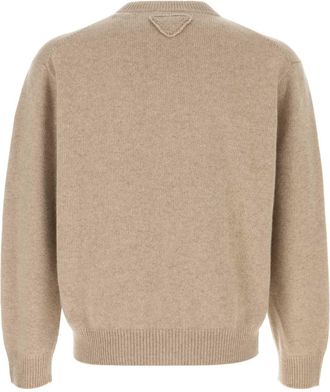 Prada Mens Girocollo Sweater Beige Cashmere