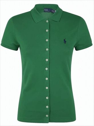 Polo Ralph Lauren Short-Sleeved Button-Up Top With Classic Polo Collar