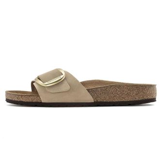 Birkenstock Madrid Big Buckle Nubuck Leather Narrow Fit Sandals Sandcastle 1024009