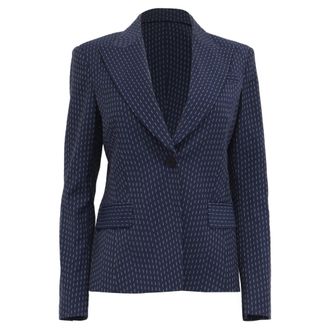 Altuzarra Patterned Single-Breasted Blazer in Navy Blue Viscose