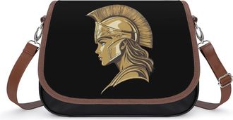 Generic Athena Greek Goddess Crossbody Bag Womens Handbag PU Message Bags Shoulder Purse with Adjustable Strap