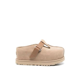 UGG Mules, female, Beige, Size: 11 US Beige Cut-Out Round Toe Shoes