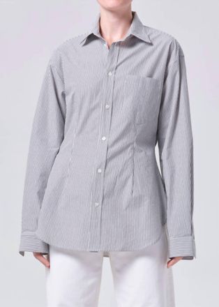 A Gold E Cinch Shirt In Windley Stripe