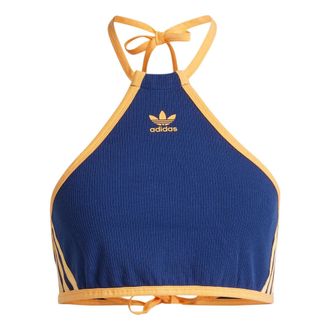 adidas (WMNS) adidas Originals Rib Neck Halter Long Sleeve Top Asia Sizing Dark Blue JH0612