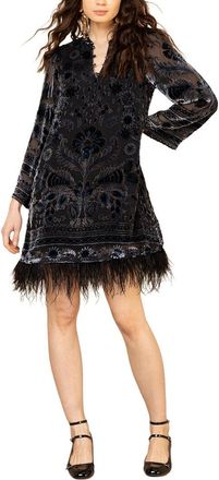 Hale Bob Long Sleeve Deborah Silk-Blend Mini Dress