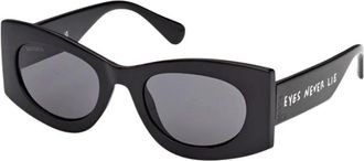 Max & Co. Gestreept geometrisch montuur - Dames - Zonnebrillen - Zwart - 52 MM - Accessoires