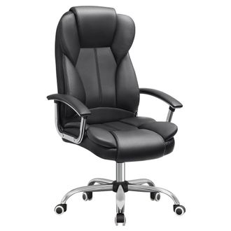 Songmics Silla de oficina ergon&oacute;mica con reposacabezas de color negro