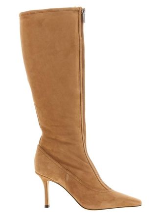 Jimmy Choo London Beige Zipper Jozi Boots
