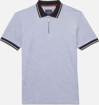 Guide London Mens Guide London 1/4 Zip Polo Shirt Sky - Blue - Size: 38