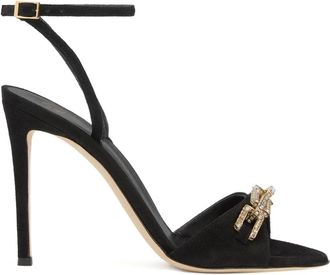 Giuseppe Zanotti Evry stiletto sandalen met kristallen - Zwart