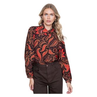 Geisha Blouse met paisleyprint - Dames - Blouses & Shirts - Veelkleurig - Maat: L Viscose