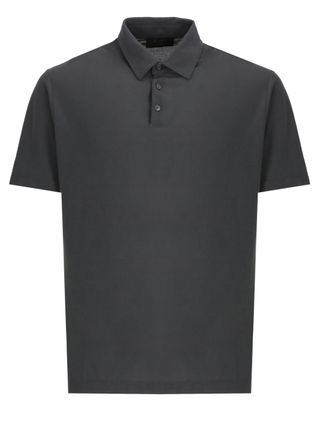 Zanone Grey Cotton Polo Shirt