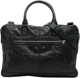 Balenciaga Pre-owned Shoulder Bags, male, Black, Size: ONE SIZE Pre-owned Vintage Briefcase Shoulder Bag