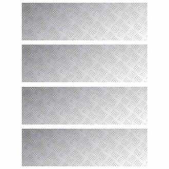 vidaXL Placas En Cuadr&iacute;cula 4 Pcs Plateado 100 X 30 Cm Aluminio Vidaxl