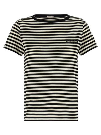 Moncler BlackWhite Striped Cotton T-shirt