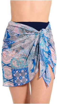 Gottex Mesh Sarong Wrap Skirt in Blue-Multi at Nordstrom