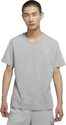 Nike Sportswear Solid Color Embroidered Logo Micro Mark Round Neck Casual Short Sleeve Gray BV0508-063