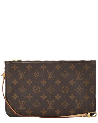 Louis Vuitton Brown Monogram Coated Canvas Neverfull Pouch Nm Mm (Authentic Pre-Loved)